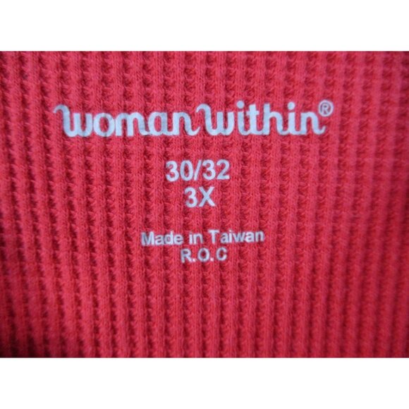 Woman Within Ribbed Plus Size Soft Knit Long Sleeve Top 30/32 3X Red - Picture 3 of 8